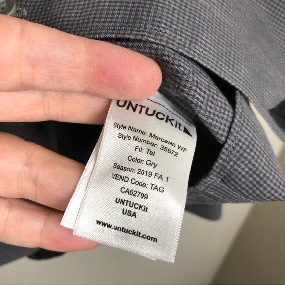 Untuckit 100% Cotton Long Sleeve Button Up Shirt Large Tall Slim Wrinkle Free - Picture 7 of 8